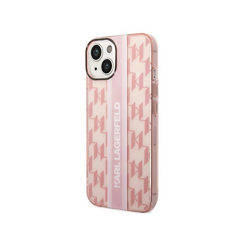 Karl Lagerfeld Mono Vertical Stripe dėklas iPhone 14 Plus - rožinis