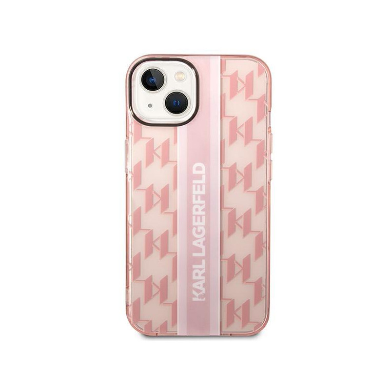 Karl Lagerfeld Mono Vertical Stripe dėklas iPhone 14 Plus - rožinis