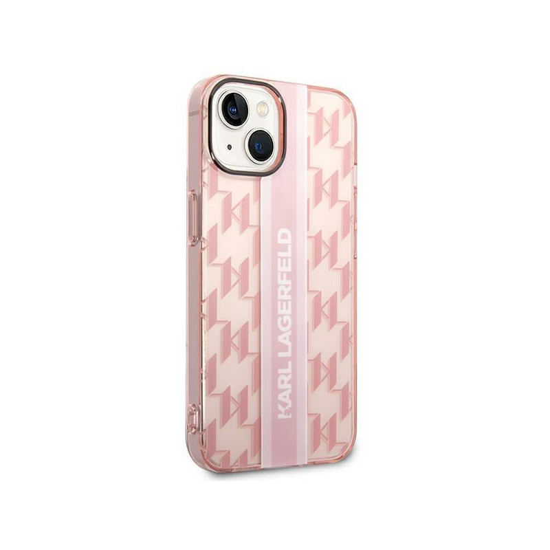 Karl Lagerfeld Mono Vertical Stripe dėklas iPhone 14 Plus - rožinis