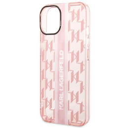Karl Lagerfeld Mono Vertical Stripe dėklas iPhone 14 Plus - rožinis