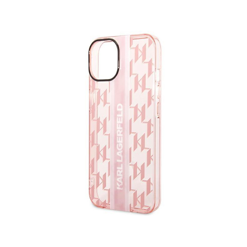 Karl Lagerfeld Mono Vertical Stripe dėklas iPhone 14 Plus - rožinis