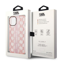 Karl Lagerfeld Mono Vertical Stripe dėklas iPhone 14 Plus - rožinis