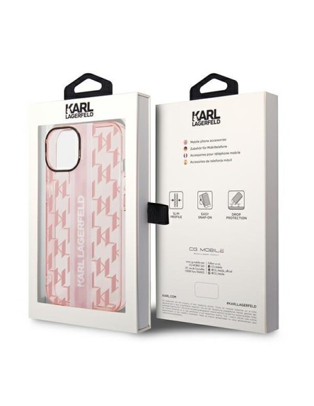 Karl Lagerfeld Mono Vertical Stripe dėklas iPhone 14 Plus - rožinis Karl Lagerfeld Mono Vertical Stripe dėklas iPhone 14 Plus - rožinis