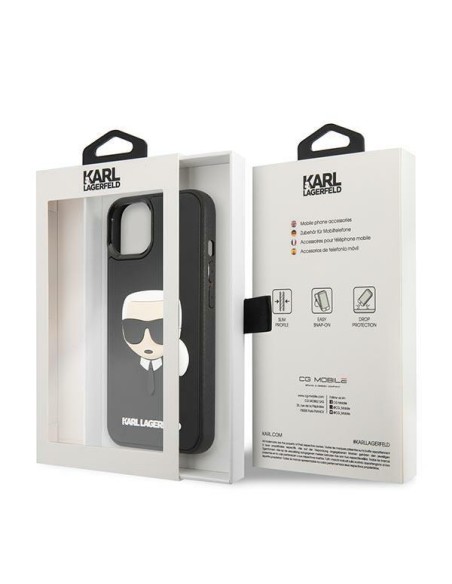 Karl Lagerfeld 3D Rubber Karl& 39 s Head dėklas iPhone 14 Plus - juodas Karl Lagerfeld 3D Rubber Karl& 39 s Head dėklas iPhone 14 Plus - juodas