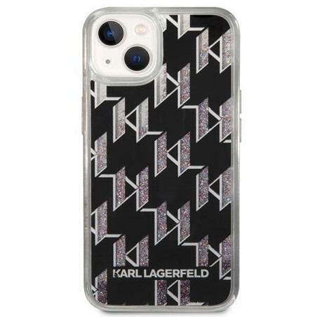 Karl Lagerfeld Liquid Glitter Monogram dėklas iPhone 14 Plus - juodas Karl Lagerfeld Liquid Glitter Monogram dėklas iPhone 14 Plus - juodas