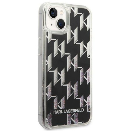 Karl Lagerfeld Liquid Glitter Monogram dėklas iPhone 14 Plus - juodas Karl Lagerfeld Liquid Glitter Monogram dėklas iPhone 14 Plus - juodas