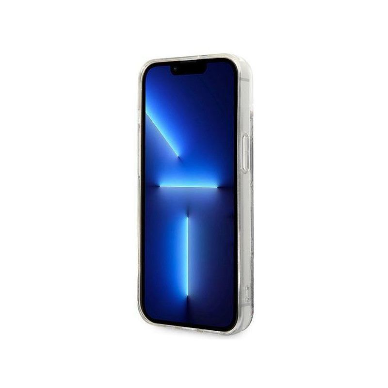 Karl Lagerfeld Liquid Glitter Monogram dėklas iPhone 14 Plus - juodas