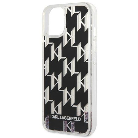 Karl Lagerfeld Liquid Glitter Monogram dėklas iPhone 14 Plus - juodas Karl Lagerfeld Liquid Glitter Monogram dėklas iPhone 14 Plus - juodas
