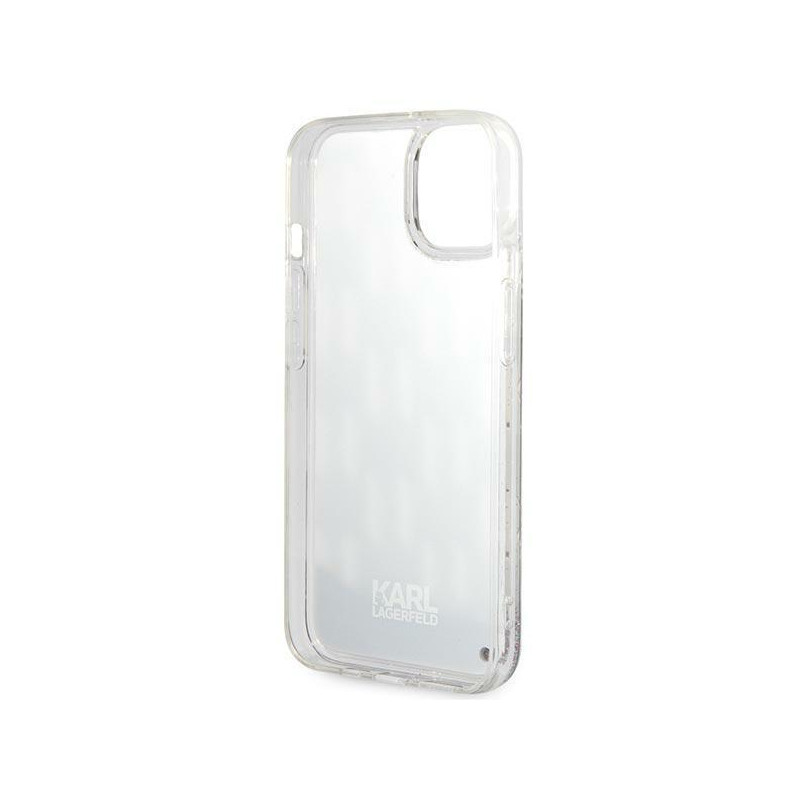 Karl Lagerfeld Liquid Glitter Monogram dėklas iPhone 14 Plus - juodas