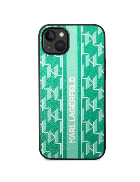 Karl Lagerfeld Monogram Stripe dėklas iPhone 14 Plus - žalias