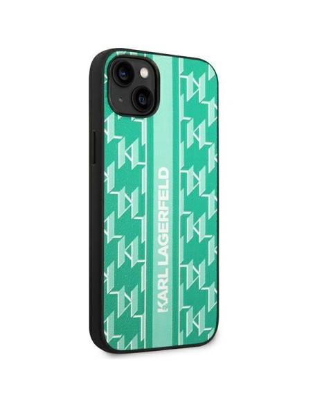 Karl Lagerfeld Monogram Stripe dėklas iPhone 14 Plus - žalias