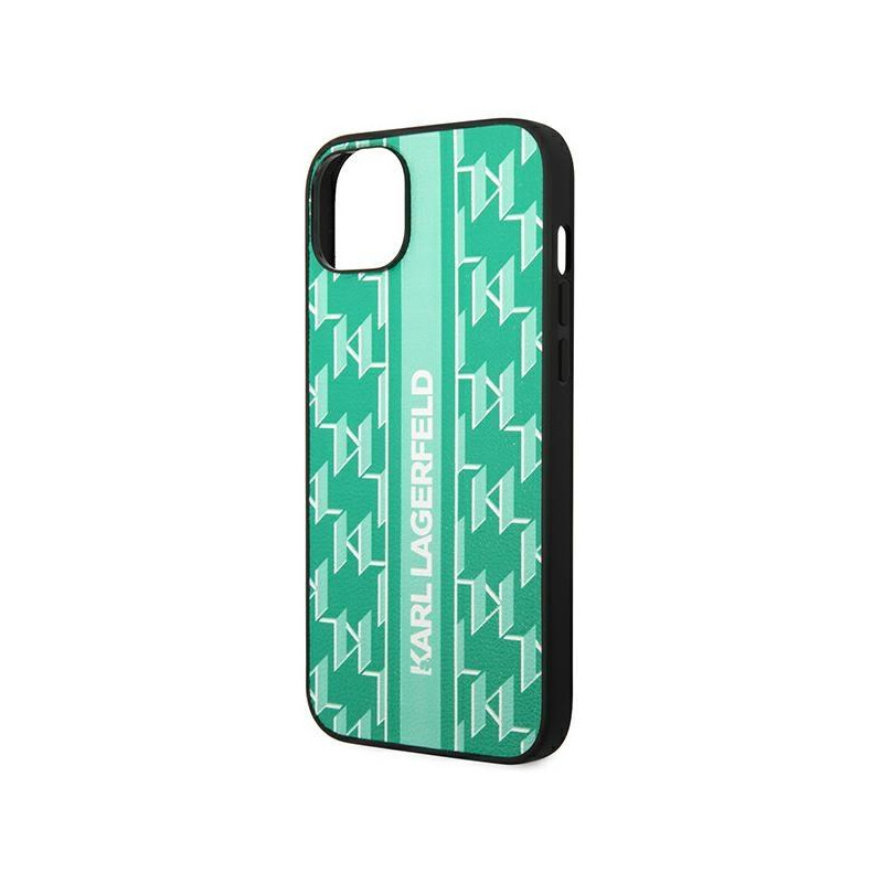Karl Lagerfeld Monogram Stripe dėklas iPhone 14 Plus - žalias
