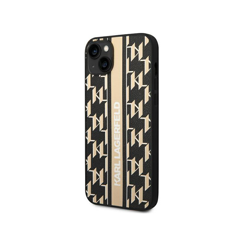 Karl Lagerfeld Monogram Stripe dėklas iPhone 14 Plus - rudas