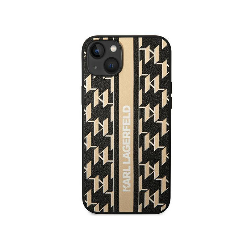 Karl Lagerfeld Monogram Stripe dėklas iPhone 14 Plus - rudas