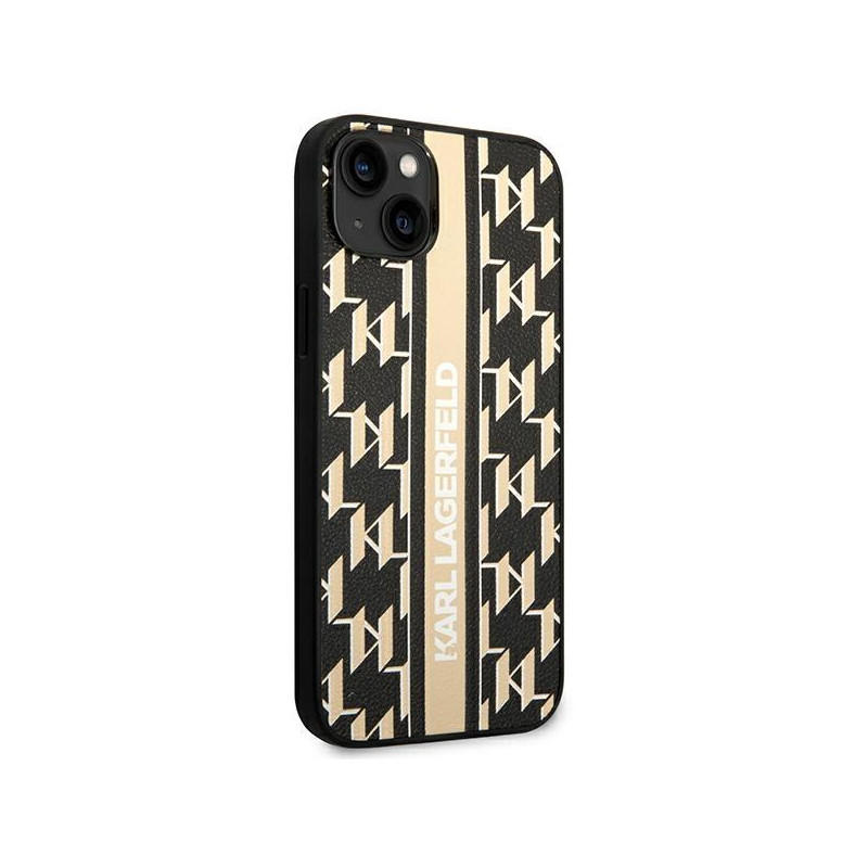 Karl Lagerfeld Monogram Stripe dėklas iPhone 14 Plus - rudas