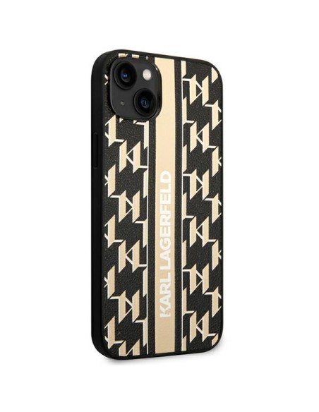 Karl Lagerfeld Monogram Stripe dėklas iPhone 14 Plus - rudas Karl Lagerfeld Monogram Stripe dėklas iPhone 14 Plus - rudas