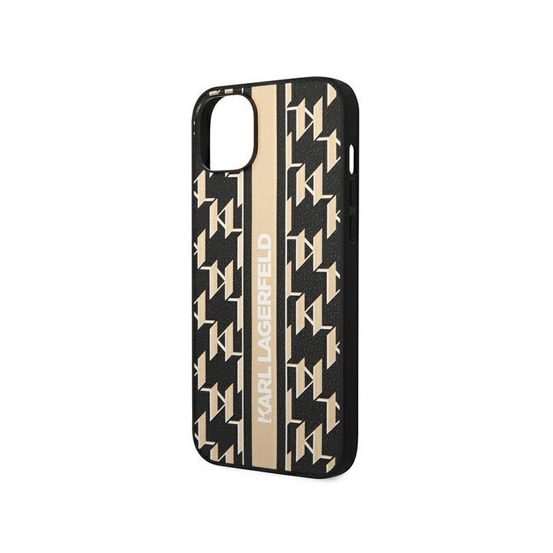 Karl Lagerfeld Monogram Stripe dėklas iPhone 14 Plus - rudas