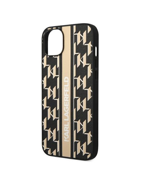 Karl Lagerfeld Monogram Stripe dėklas iPhone 14 Plus - rudas Karl Lagerfeld Monogram Stripe dėklas iPhone 14 Plus - rudas