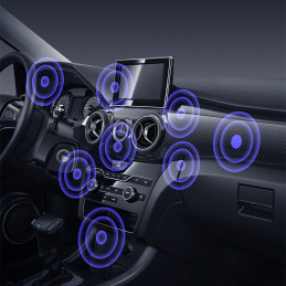 Lipnus magnetinis automobilinio telefono laikiklis prie prietaisų skydelio juodos spalvos