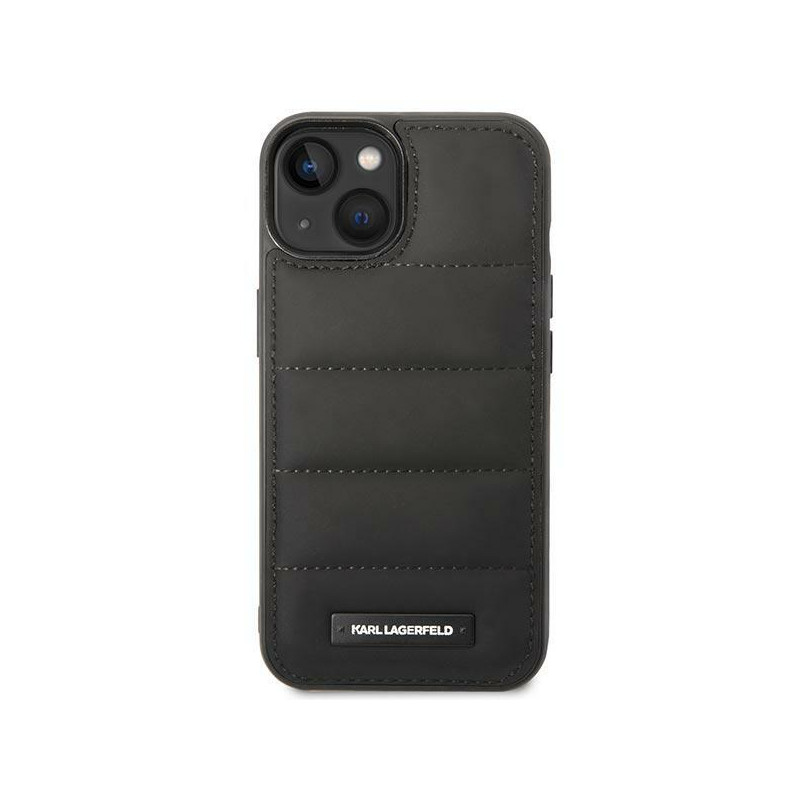 Karl Lagerfeld Puffy Elongated Logo dėklas, skirtas iPhone 14 Plus - juodas