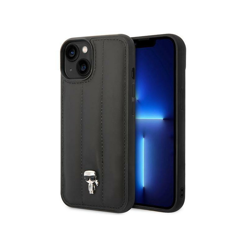 Karl Lagerfeld Puffy Ikonik Pin dėklas iPhone 14 Plus - juodas Karl Lagerfeld Puffy Ikonik Pin dėklas iPhone 14 Plus - juodas