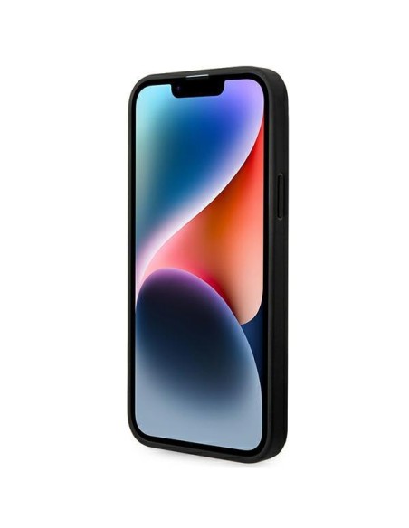 Karl Lagerfeld Saffiano Mono Metal Logo dėklas, skirtas iPhone 14 Plus - pilkas