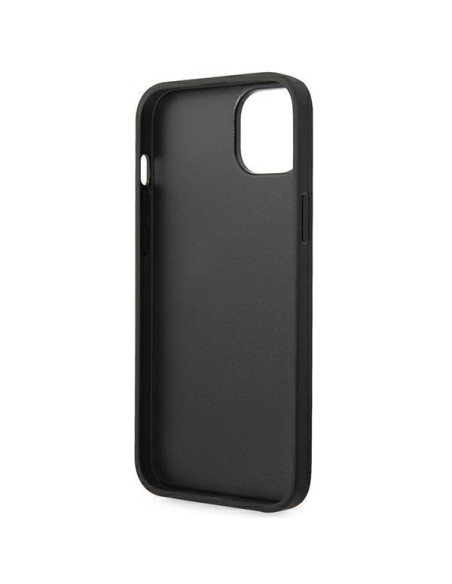 Karl Lagerfeld Saffiano Mono Metal Logo dėklas iPhone 14 Plus - juodas Karl Lagerfeld Saffiano Mono Metal Logo dėklas iPhone 14 Plus - juodas