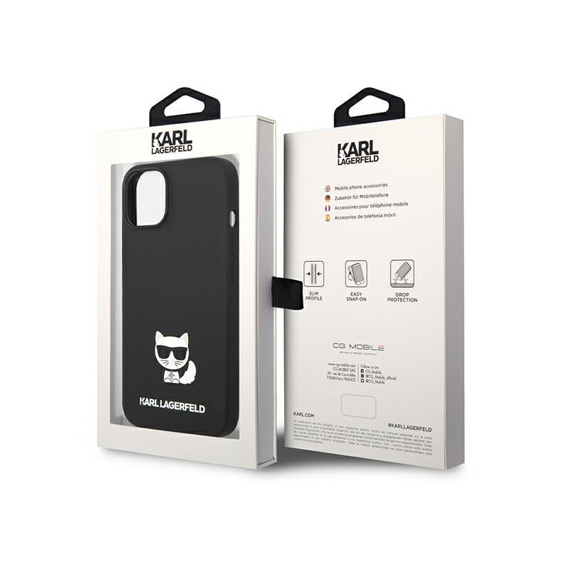 Karl Lagerfeld Silicone Choupette Body dėklas iPhone 14 Plus - juodas