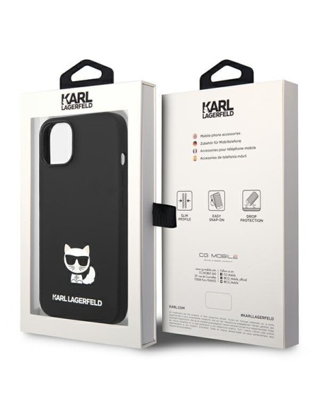 Karl Lagerfeld Silicone Choupette Body dėklas iPhone 14 Plus - juodas Karl Lagerfeld Silicone Choupette Body dėklas iPhone 14 Plus - juodas