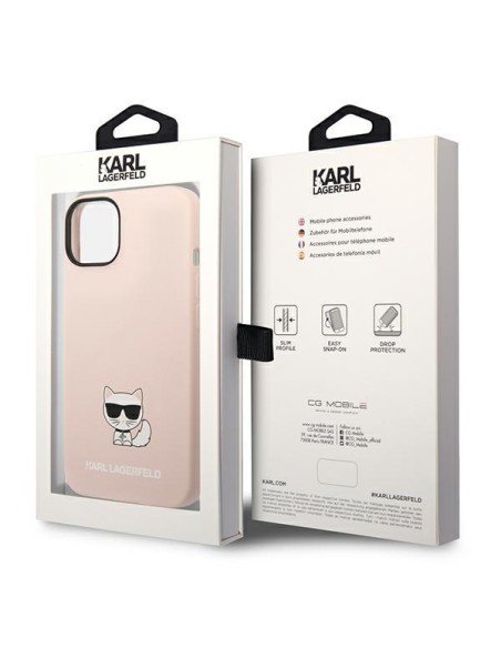 Karl Lagerfeld Silicone Choupette Body dėklas iPhone 14 Plus - šviesiai rožinis Karl Lagerfeld Silicone Choupette Body dėklas iPhone 14 Plus - šviesiai rožinis