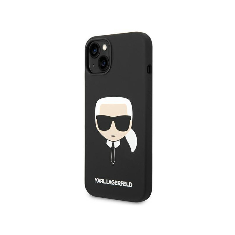 Karl Lagerfeld Silikoninis Karl& 39 s Head dėklas iPhone 14 Plus - juodas