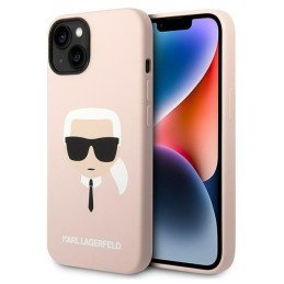 Karl Lagerfeld Silikoninis Karl& 39 s Head dėklas iPhone 14 Plus - rožinis