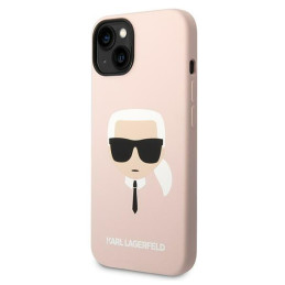 Karl Lagerfeld Silikoninis Karl& 39 s Head dėklas iPhone 14 Plus - rožinis