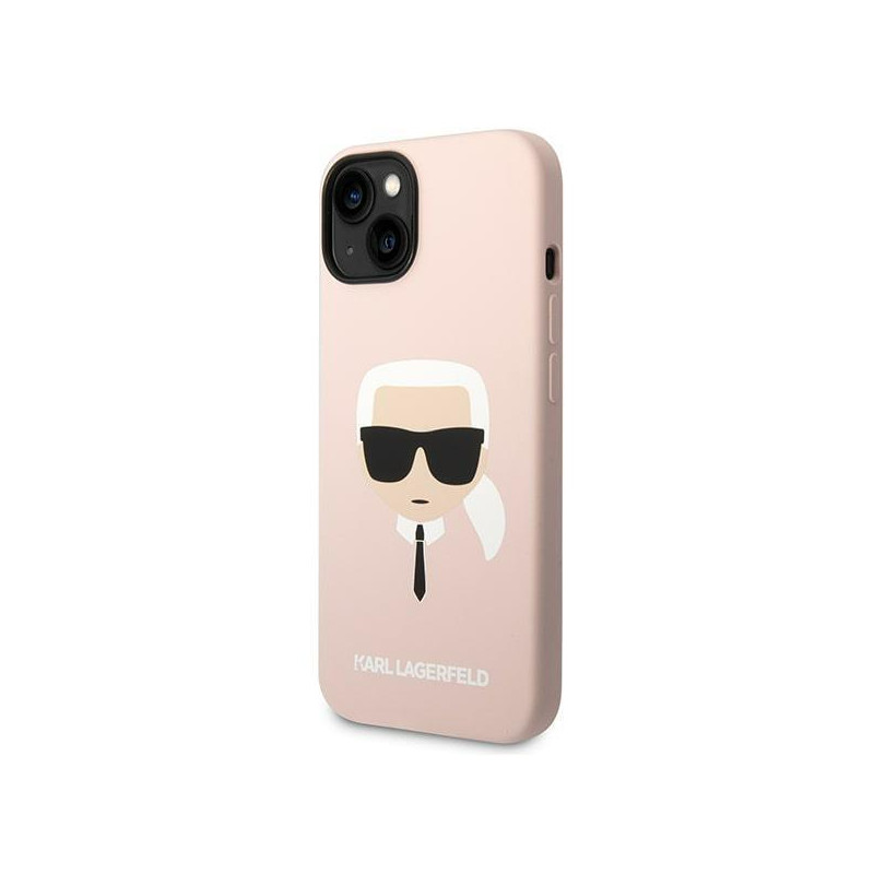 Karl Lagerfeld Silikoninis Karl& 39 s Head dėklas iPhone 14 Plus - rožinis