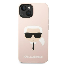 Karl Lagerfeld Silikoninis Karl& 39 s Head dėklas iPhone 14 Plus - rožinis