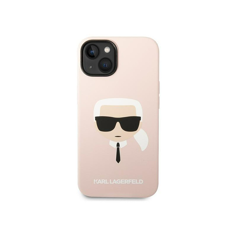 Karl Lagerfeld Silikoninis Karl& 39 s Head dėklas iPhone 14 Plus - rožinis