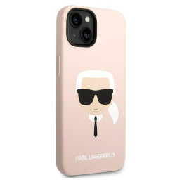 Karl Lagerfeld Silikoninis Karl& 39 s Head dėklas iPhone 14 Plus - rožinis