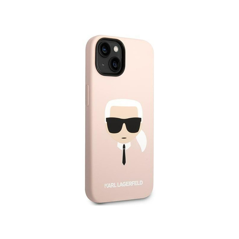 Karl Lagerfeld Silikoninis Karl& 39 s Head dėklas iPhone 14 Plus - rožinis