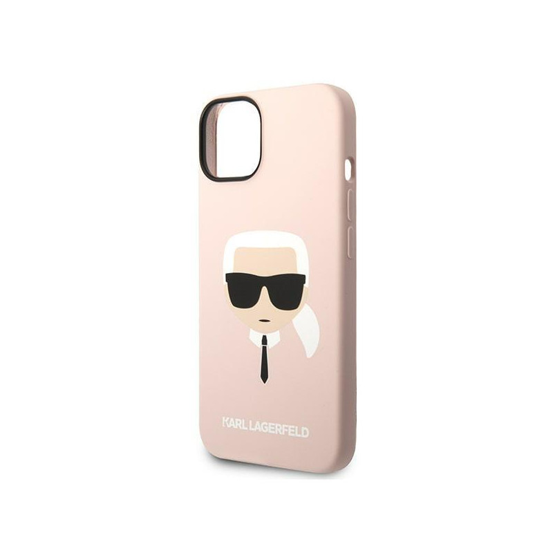 Karl Lagerfeld Silikoninis Karl& 39 s Head dėklas iPhone 14 Plus - rožinis