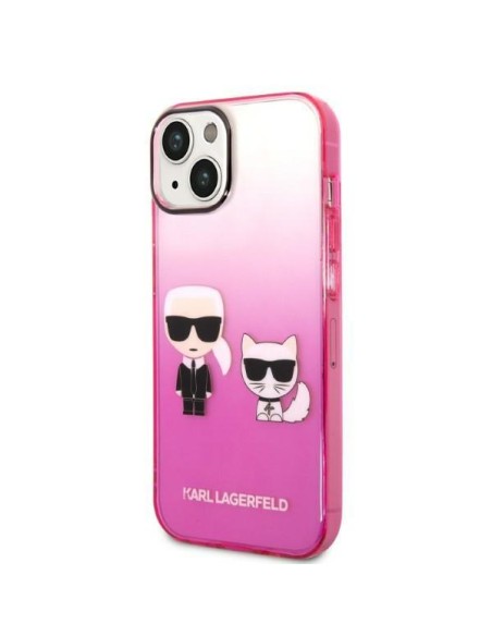 Karl Lagerfeld Gradient Ikonik Karl&Choupette dėklas iPhone 14 Plus - rožinis Karl Lagerfeld Gradient Ikonik Karl&Choupette dėklas iPhone 14 Plus - rožinis