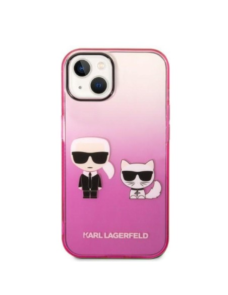 Karl Lagerfeld Gradient Ikonik Karl&Choupette dėklas iPhone 14 Plus - rožinis Karl Lagerfeld Gradient Ikonik Karl&Choupette dėklas iPhone 14 Plus - rožinis
