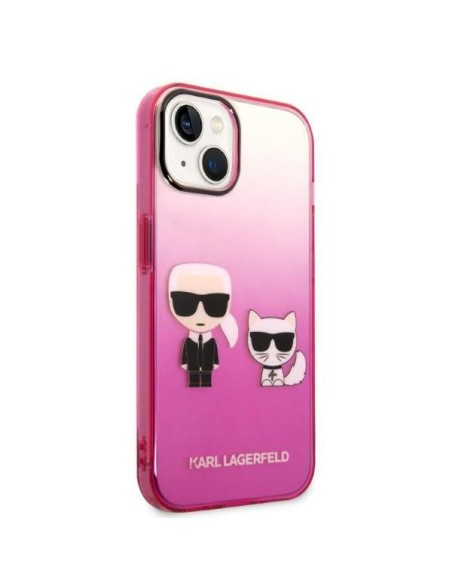 Karl Lagerfeld Gradient Ikonik Karl&Choupette dėklas iPhone 14 Plus - rožinis Karl Lagerfeld Gradient Ikonik Karl&Choupette dėklas iPhone 14 Plus - rožinis
