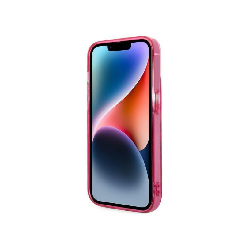 Karl Lagerfeld Gradient Ikonik Karl&Choupette dėklas iPhone 14 Plus - rožinis