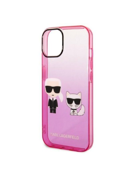 Karl Lagerfeld Gradient Ikonik Karl&Choupette dėklas iPhone 14 Plus - rožinis Karl Lagerfeld Gradient Ikonik Karl&Choupette dėklas iPhone 14 Plus - rožinis