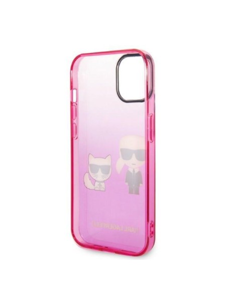 Karl Lagerfeld Gradient Ikonik Karl&Choupette dėklas iPhone 14 Plus - rožinis Karl Lagerfeld Gradient Ikonik Karl&Choupette dėklas iPhone 14 Plus - rožinis