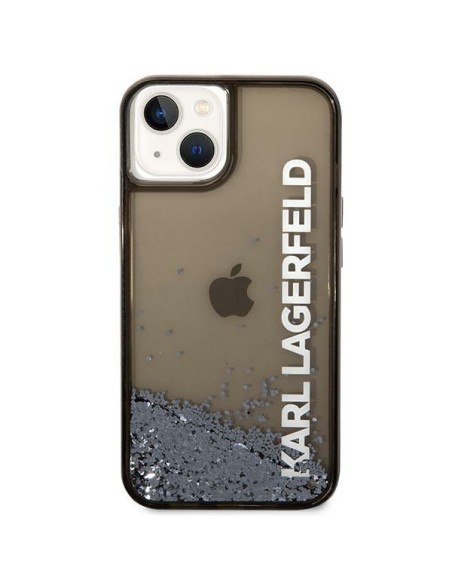 Karl Lagerfeld Liquid Glitter Elong dėklas iPhone 14 - juodas Karl Lagerfeld Liquid Glitter Elong dėklas iPhone 14 - juodas