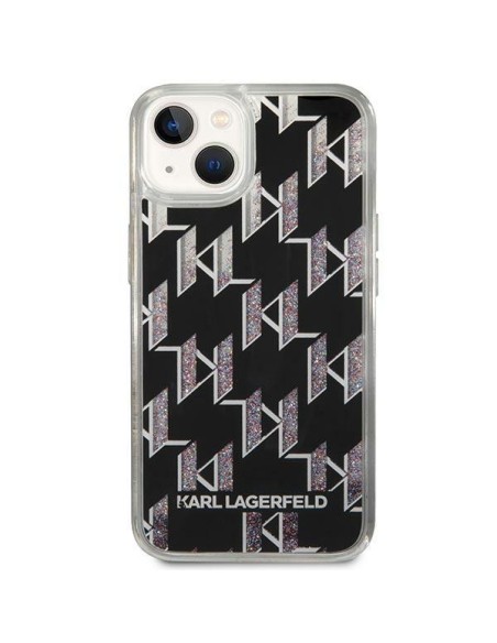 Karl Lagerfeld Liquid Glitter Monogram dėklas iPhone 14 - juodas Karl Lagerfeld Liquid Glitter Monogram dėklas iPhone 14 - juodas