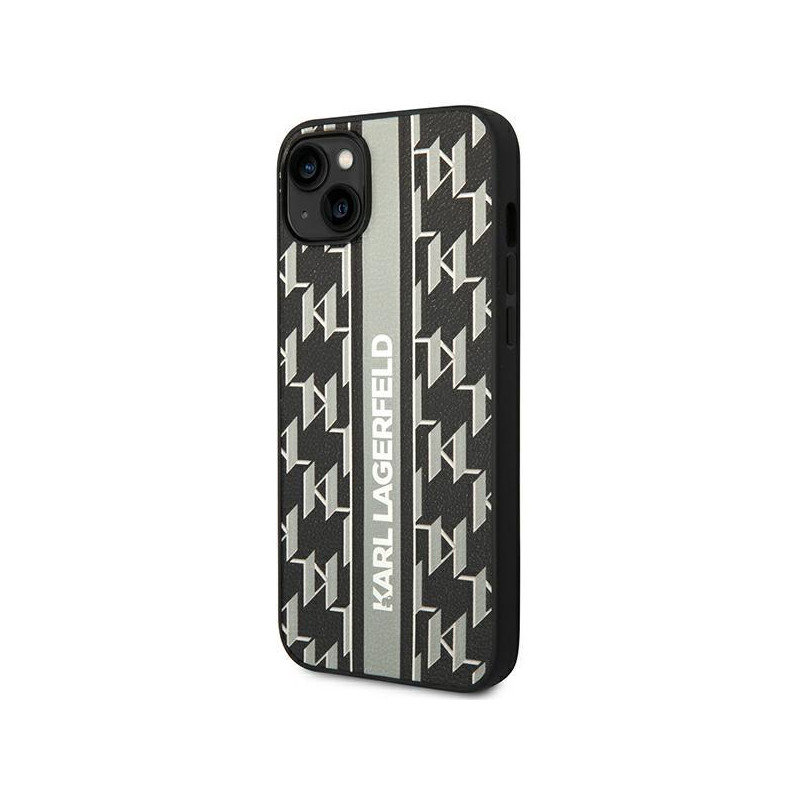 Karl Lagerfeld Monogram Stripe dėklas iPhone 14 - pilkas
