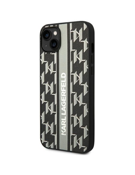 Karl Lagerfeld Monogram Stripe dėklas iPhone 14 - pilkas Karl Lagerfeld Monogram Stripe dėklas iPhone 14 - pilkas