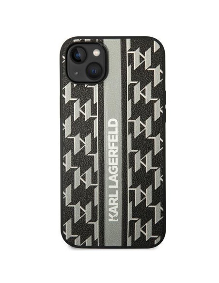Karl Lagerfeld Monogram Stripe dėklas iPhone 14 - pilkas Karl Lagerfeld Monogram Stripe dėklas iPhone 14 - pilkas